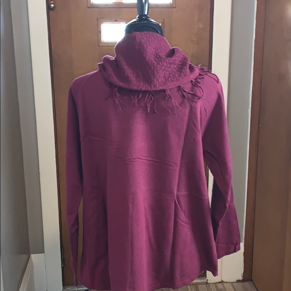 Style & co fringed cowl-neck maroon sweater! - Picture 2 of 5